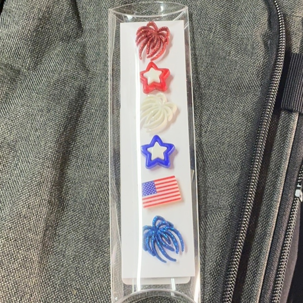 Rare.  Magnetic Wine Charms Patriotic Star and Flag